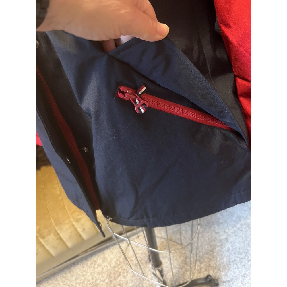 Tommy Hilfiger Womens All Weather System Hooded Jacket Red‎ /Navy Sz S1306142 - Picture 3 of 12